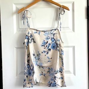Women’s Cream and floral colored silk Tank top!